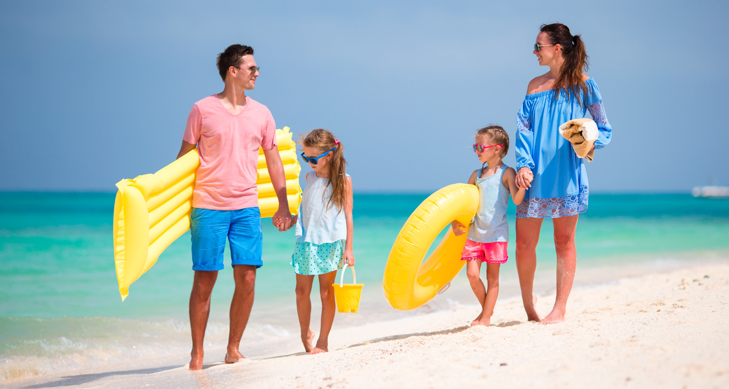 family on the beach